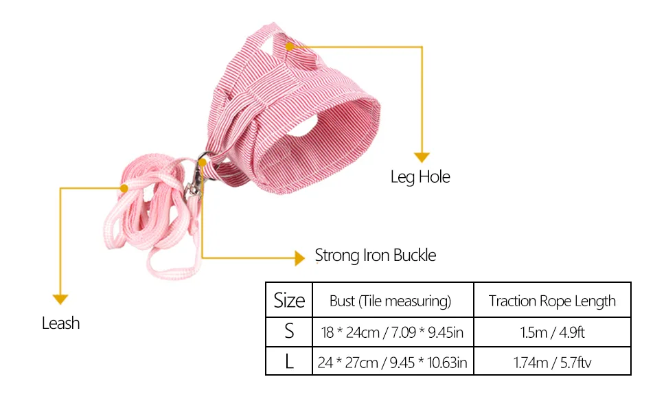 Guinea Pigs Harness Small Animals Adjustable Vest and Leash Set Outdoor Walking Vest for Squirrels Hedgehogs Ferret Rabbit(Red S) - product information 2