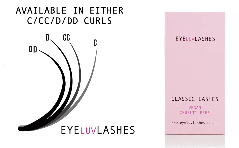 Classic Lash Trays Silk Eyelash Extensions Individual Eyelashes Soft Lightweight Lashes Semi Permanent Eyelashes Eyeluvlashes (D Curl 0.20 13mm Length) D Curl 0.20 13mm Length - Classic Lash Tray Curls