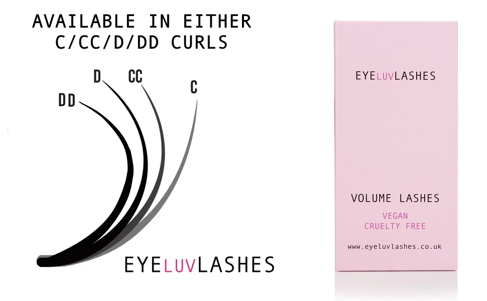 Volume Lash Trays Silk Eyelash Extensions Individual Eyelashes Soft Lightweight Lashes Semi Permanent Eyelashes Eyeluvlashes (C Curl 0.10 09mm Length) C Curl 0.10 09mm Length - Eyeluvlashes Individual Volume Lash Trays