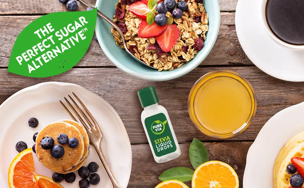Pure Via Stevia Liquid Drops 55ml - Calorie free sugar alternative vegan & keto friendly - the perfect sugar alternative