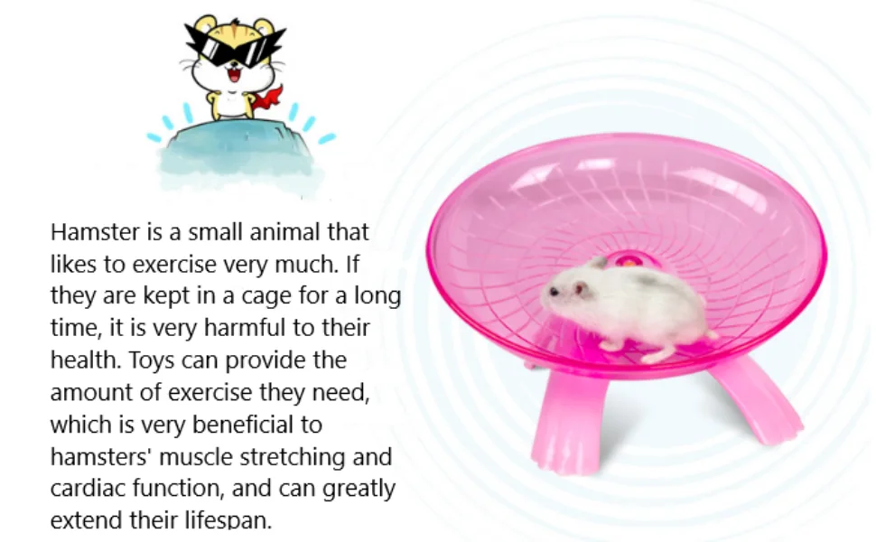 SZMYLED Plastic Exercise Wheel for Small Animals - Silent Spinner Non Slip Run Disc for Hamsters Hedgehogs Small Pets Exercise Wheel Blue 18 * 18 * 11cm - Plastic Exercise Wheel for Small Animals