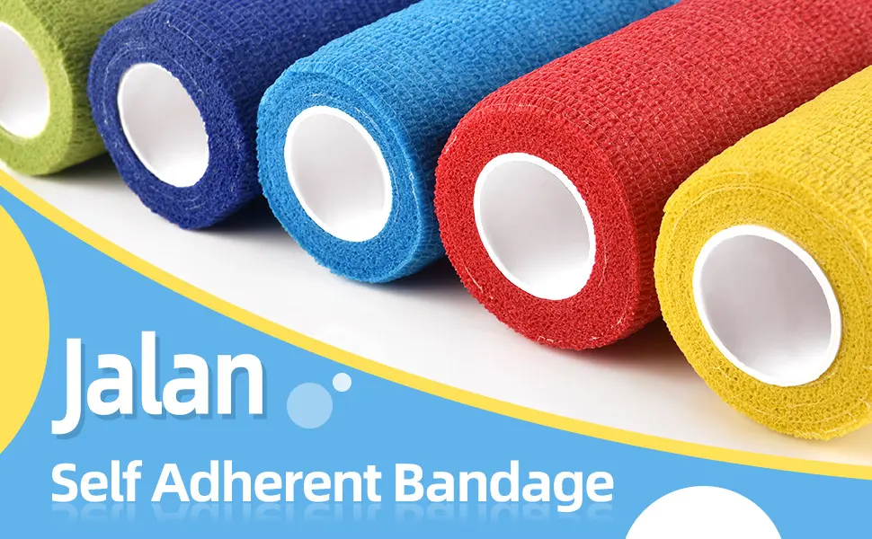 Jalan Self Adherent Bandage Pet Vet Wrap bulk stretch Tape for Wrist Ankle Sprains & Swelling Assorted Color 5 Cm - product information 1