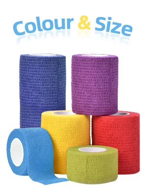 Jalan Self Adherent Bandage Pet Vet Wrap bulk stretch Tape for Wrist Ankle Sprains & Swelling Assorted Color 5 Cm - product information 2