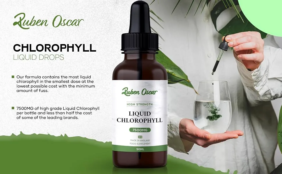 Chlorophyll Liquid | UK Sourced | 2 Month Supply 60 Servings | High Strength 125mg Liquid Chlorophyll Drops - As seen on TikTok - Liquid Chlorophyll 1
