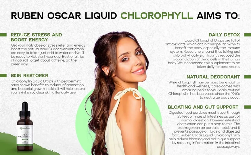 Chlorophyll Liquid | UK Sourced | 2 Month Supply 60 Servings | High Strength 125mg Liquid Chlorophyll Drops - As seen on TikTok - Liquid Chlorophyll 2