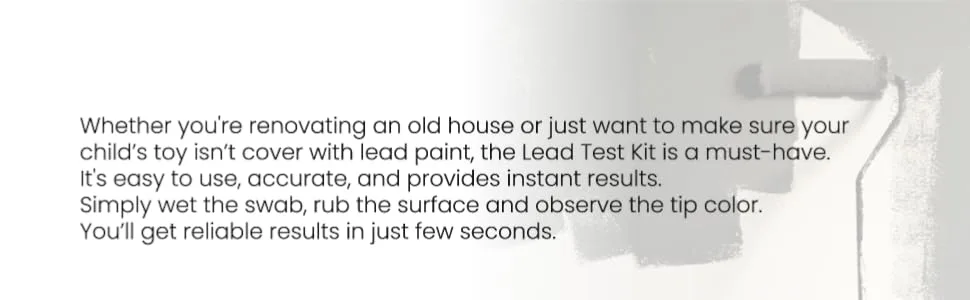 Lead Test Kit - 10 x Instant Testing Swabs for Lead (inc Lead Paint) - description