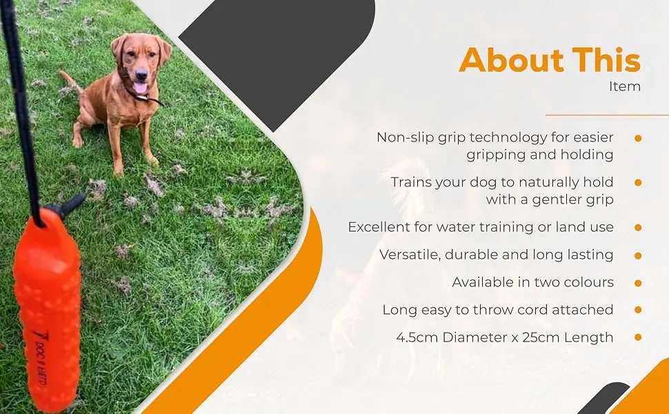 Dog & Field Easy Grip Gundog Water Floating Dummy - Orange & White Plastic Throw Toy (White Small) White - SMALL - Easy Grip Water Dummy