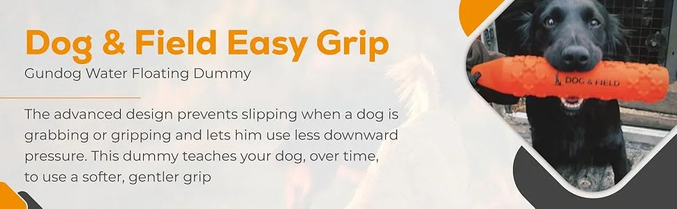 Dog & Field Easy Grip Gundog Water Floating Dummy - Orange & White Plastic Throw Toy (White Small) White - SMALL - Easy Grip Water Dummy