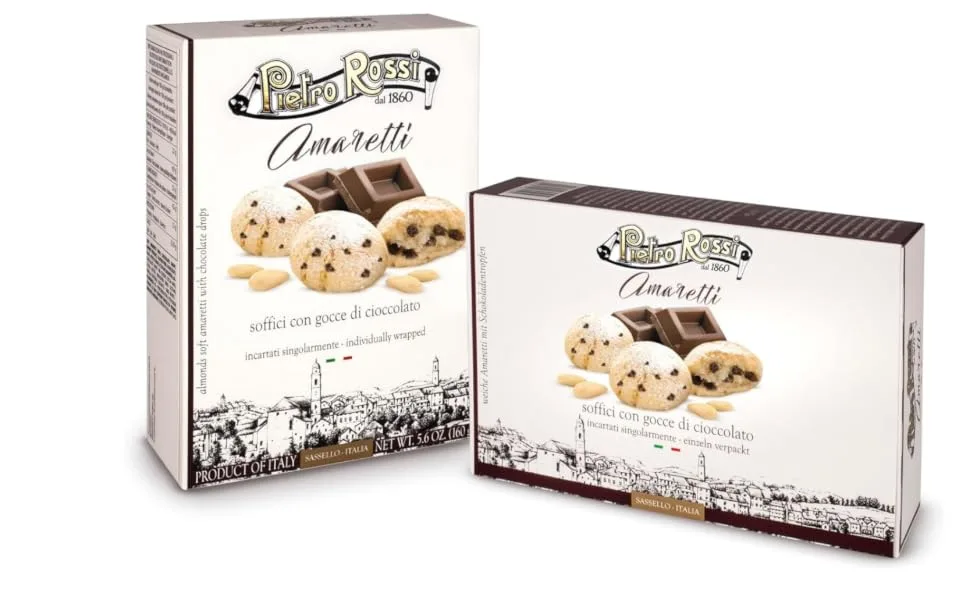 Mother's Day Gift - Amaretti Biscuits | Traditional Soft Amaretti Authentic Italian Biscuits | In A White Gift Box Premium Biscuits with Chocolate Drops - Enjoy All Year Round 160g - Traditional Soft Amaretti Italian Biscuits In A White Gift Box Premium Biscuits Chocolate Drops