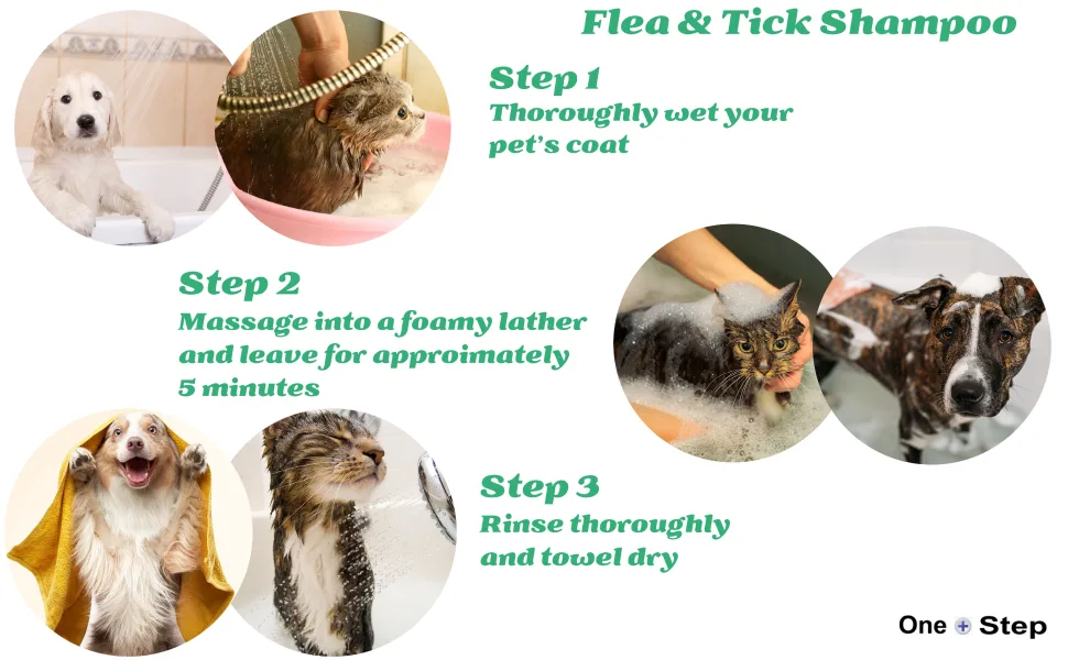 One Step Flea & Tick Shampoo for Dogs & Cats 100% Natural Allergen Free Scent of Lavender 250ml - Flea & Tick Shampoo brand_3