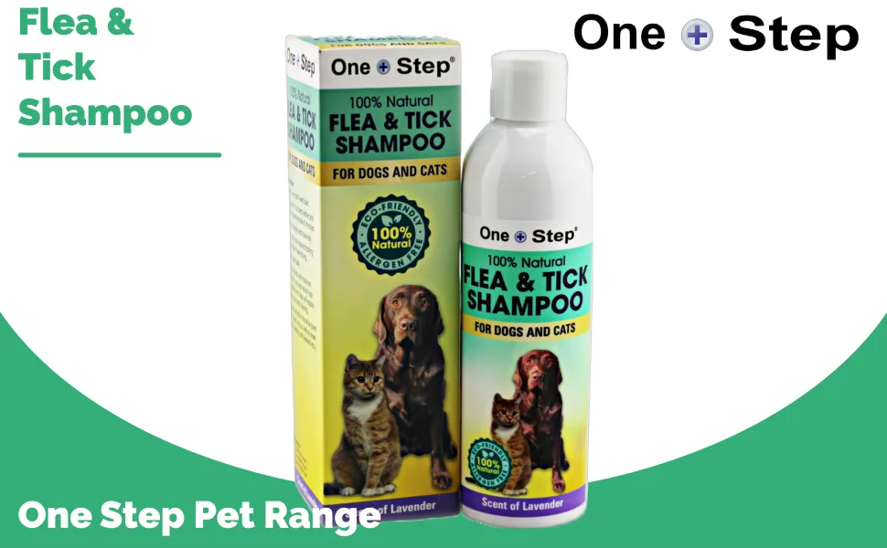 One Step Flea & Tick Shampoo for Dogs & Cats 100% Natural Allergen Free Scent of Lavender 250ml - Flea & Tick Shampoo main