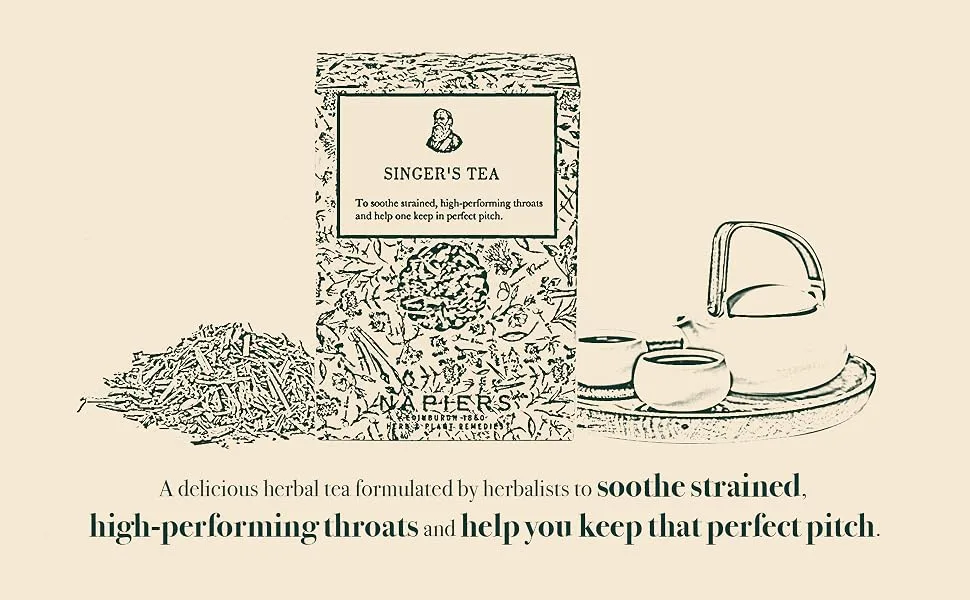 Napiers Singer's Tea | Loose Leaf Tea | Herbal Blend for Soothing and Supporting Strained Vocal Cords | 100g - Napiers Singer
