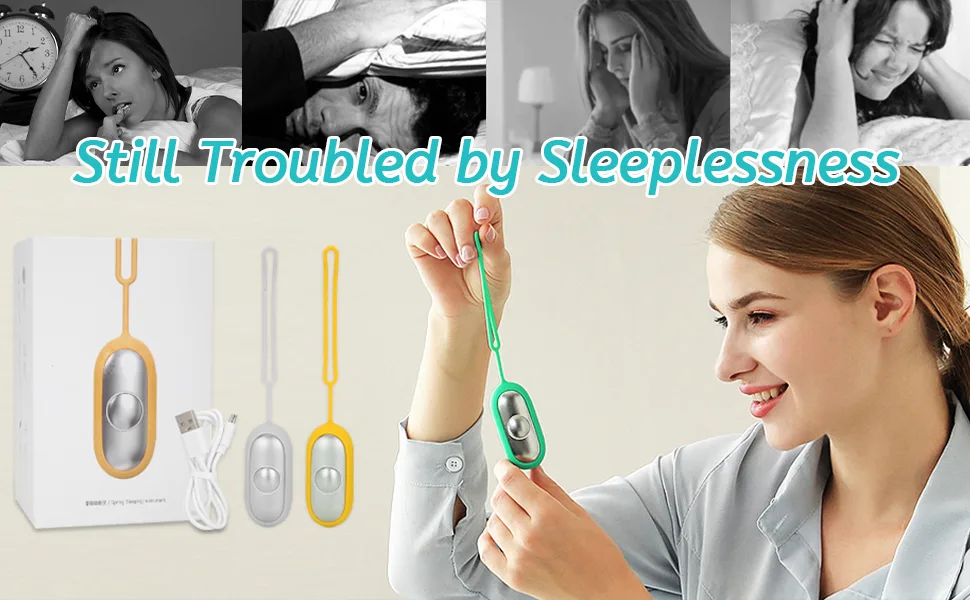 Sleep Aid Device USB Charging Microcurrent Holding Sleep Instrument Anxiety Pressure Relief Sleep Aids for Adults for Patients with Insomnia and Anxiety (Silver) - Sleep Aid Device