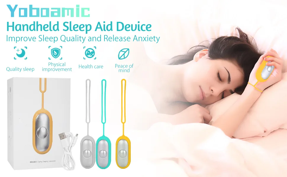 Sleep Aid Device USB Charging Microcurrent Holding Sleep Instrument Anxiety Pressure Relief Sleep Aids for Adults for Patients with Insomnia and Anxiety (Silver) - Sleep Aid for Adults