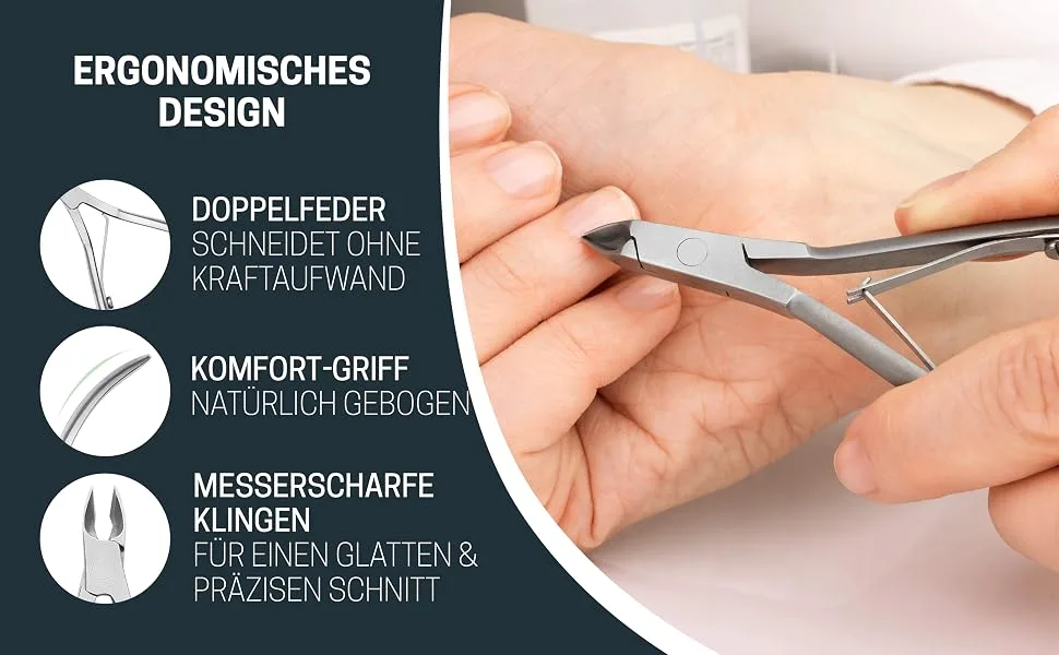 KLINGENHELD Precise Cuticle Nippers Very Smooth & Extra Sharp Includes Cotton Travel Bag 100% Plastic-Free & Sustainable Cuticle Scissors Cuticle Cutter KH-001-SILBER Silver - NHZ5