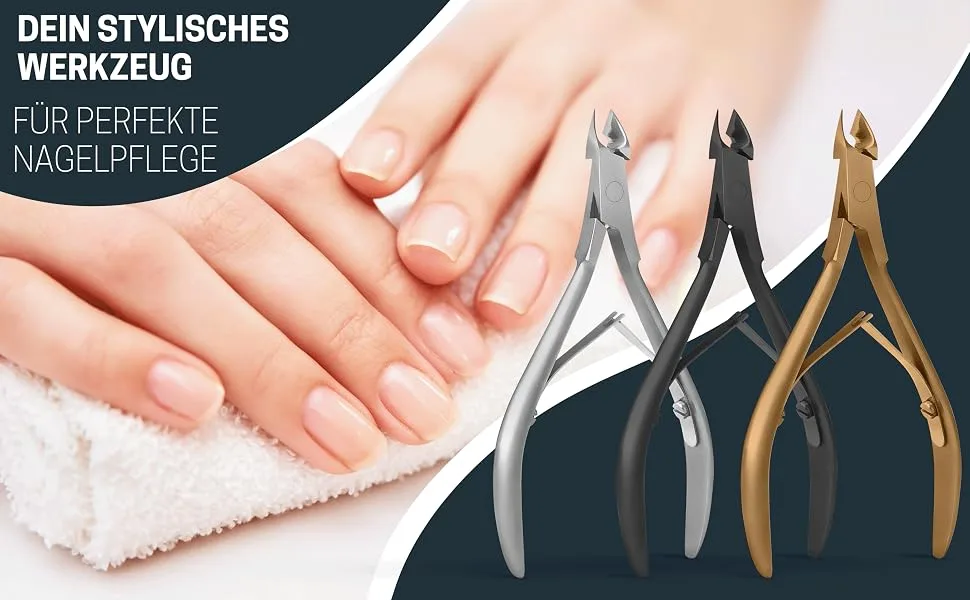 KLINGENHELD Precise Cuticle Nippers Very Smooth & Extra Sharp Includes Cotton Travel Bag 100% Plastic-Free & Sustainable Cuticle Scissors Cuticle Cutter KH-001-SILBER Silver - NHZ6