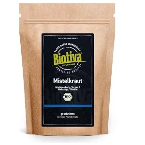 Biotiva Mistletoe Organic 250g - Herbal Tea - Cut- Without fillers - Bottled and Certified in Germany (DE- KO-005) - Mistelkraut