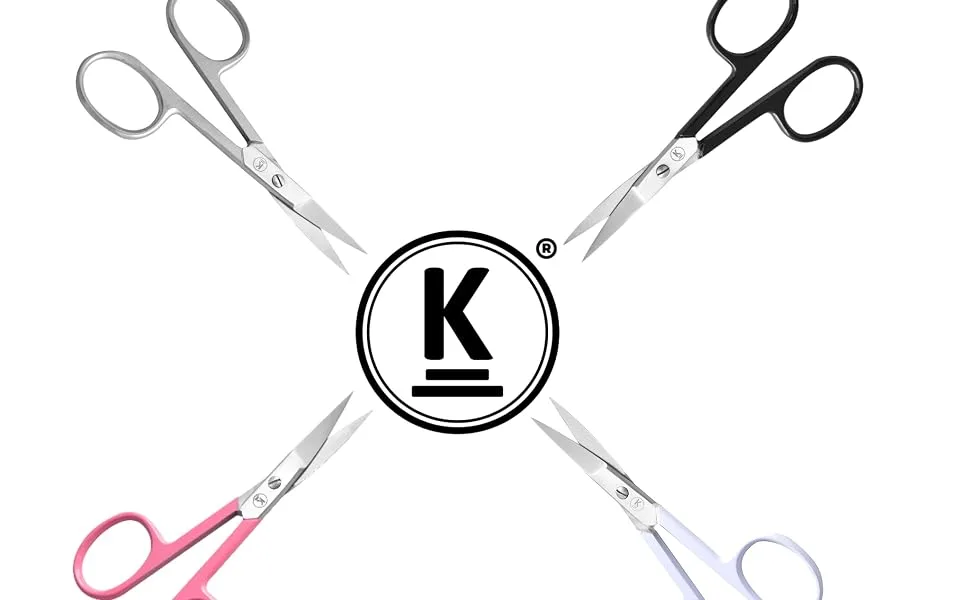 K-Pro - Nail Scissors for Fingernails - Professional for Men and Women - Curved (White) - Curved nail scissors