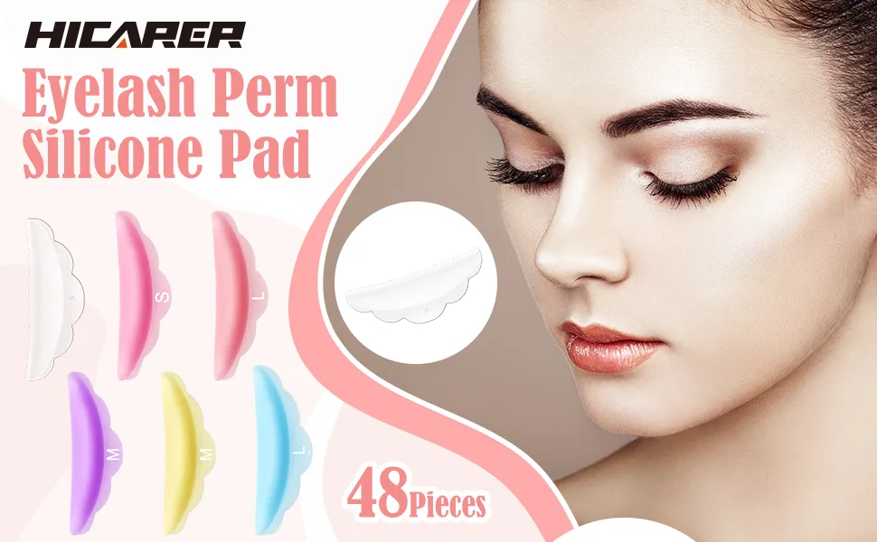 48 Piece Silicone Eyelash Perming Curler (S M L) Eyelash Perm Silicone Pad Lash Lift Rods Makeup Tool (White) - product information 1