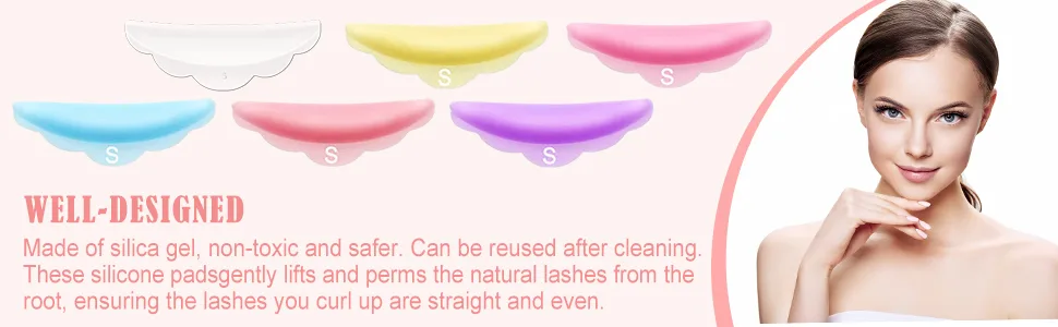 48 Piece Silicone Eyelash Perming Curler (S M L) Eyelash Perm Silicone Pad Lash Lift Rods Makeup Tool (White) - product information 3
