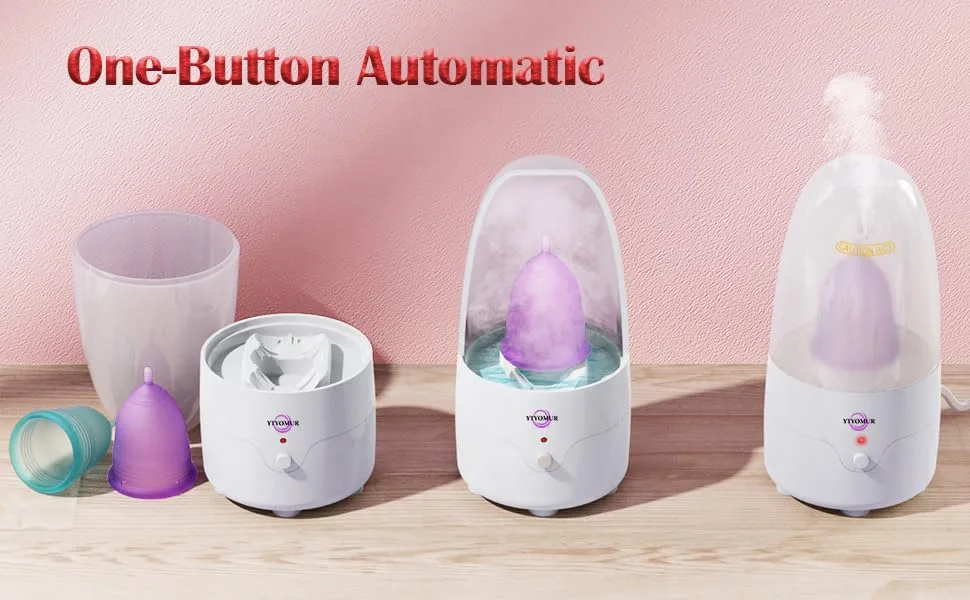 Menstrual Cup Kit YTYOMUR Menstrual Cup Set with Two Reusble Period Cups Compact Design - Easy to Hide to Avoid Embarrassment Travel Friendly - Clean your cup in three simple steps