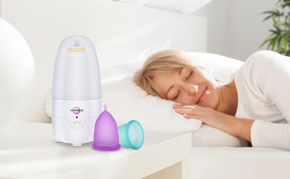 Menstrual Cup Kit YTYOMUR Menstrual Cup Set with Two Reusble Period Cups Compact Design - Easy to Hide to Avoid Embarrassment Travel Friendly - Travel friendly and sleep more comfortably