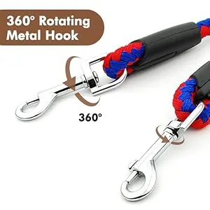 Double Dog Leash Coupler 360 Rotation Dog Lead Splitter for 2 Large Medium Small Puppy Dogs color 1 - product information 2