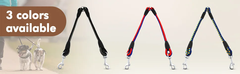 Double Dog Leash Coupler 360 Rotation Dog Lead Splitter for 2 Large Medium Small Puppy Dogs color 1 - product information 7