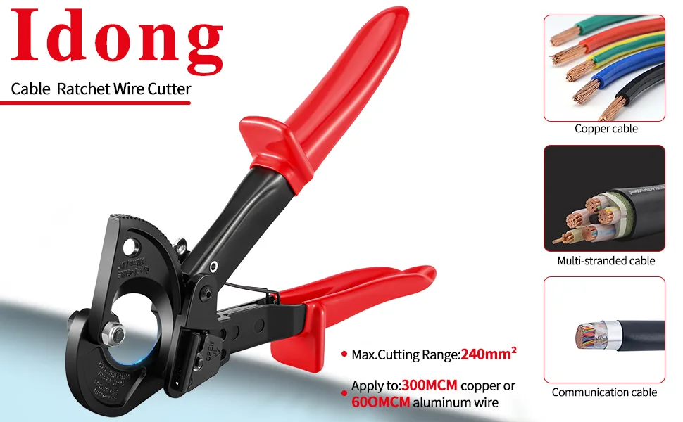 Ratchet Cable Cutter HS325A Aluminum Copper Ratchet Cable Cutter Ratchet Cable Cutter and Cable Cutter up to 240mm  - Cable Wire Cutter