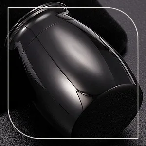 NA Small Keepsake Urns Stainless Steel Mini Waterproof Memorial Cremation Container Jar for Memorial Human Pet Ashes (B Black) - FINE WORKMANSHIP