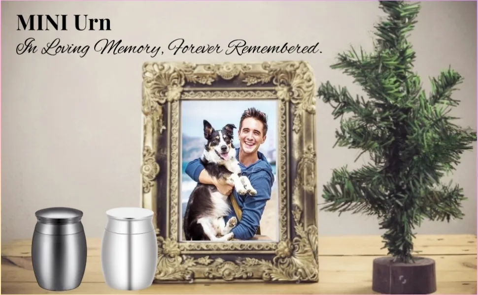 NA Small Keepsake Urns Stainless Steel Mini Waterproof Memorial Cremation Container Jar for Memorial Human Pet Ashes (B Black) - IN LOVING MEMORYGONE BUT NOT FORGOTTEN