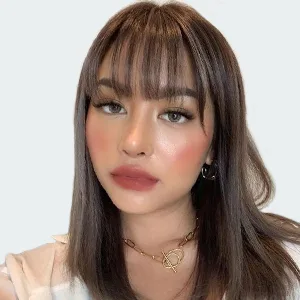 Flat Bangs Clip in Bangs Real Human Hair Bangs Hair Extensions Fringe Hair with Temples Light Brown Color Air Bangs Light Brown - product information 3