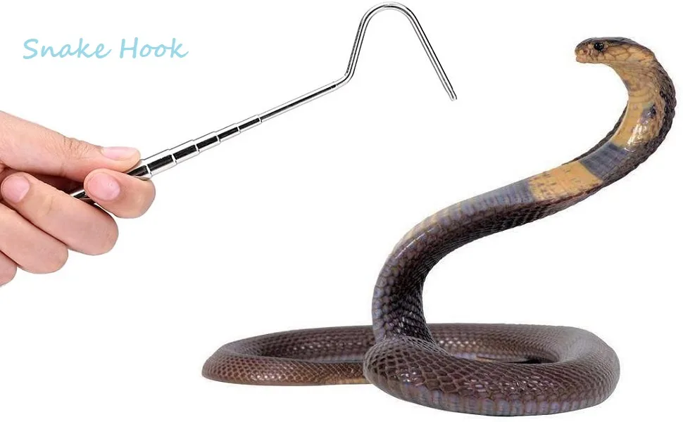Snake Hook Extensible Stainless Steel Snake Catcher Capture Hook for Reptile Catching Controlling Moving Snakes 16.5-68cm /6.5-26.7in - product information 1