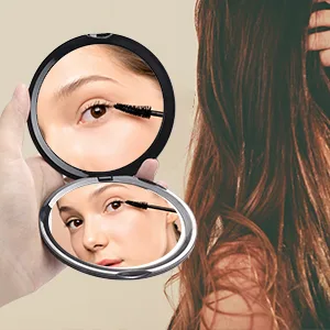 Supertina Mirror Compact for Purses Distortion Free Maginfying Travel Mirror 1x and 10x Magnification for Aging Eyes Applying Eye Makeup - compact mirror