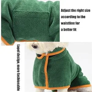 Dlmlemu Super Absorbent Pet Bathrobe Fast Drying Pet Bath Towel Dog Bathrobe Towel with Adjustable Strap Hood Dog Drying Robes for Large Medium Small Pet Cat Soft Quick-Drying and Warm M - Adjustable Strap Hood