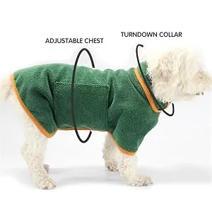 Dlmlemu Super Absorbent Pet Bathrobe Fast Drying Pet Bath Towel Dog Bathrobe Towel with Adjustable Strap Hood Dog Drying Robes for Large Medium Small Pet Cat Soft Quick-Drying and Warm M - Adjustable Strap Hood