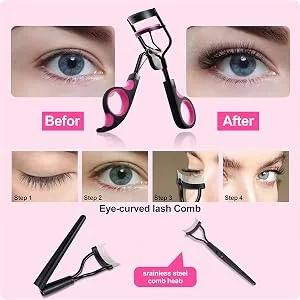 Eyelash Curler Professioner Lash Curler with with 5 Extra Silicone Replacement Pads Fits All Eye Shape Essential Cosmetic Makeup Tools for Women - product information 5