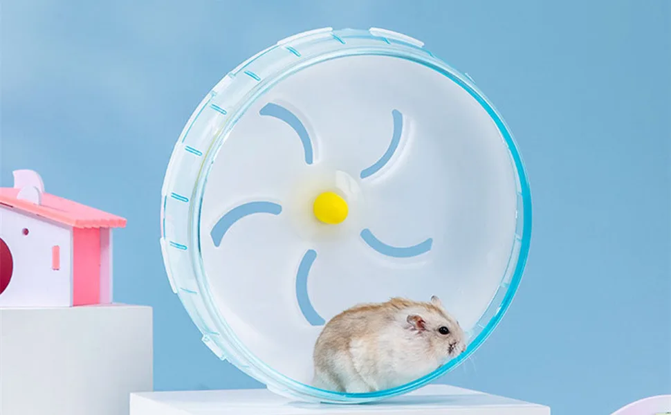 Itian Silent Hamster Running Spinner Wheel Pet Running Toy For Small Animals Hamster Exercise Toy (Blue) - hamster running spinner wheel
