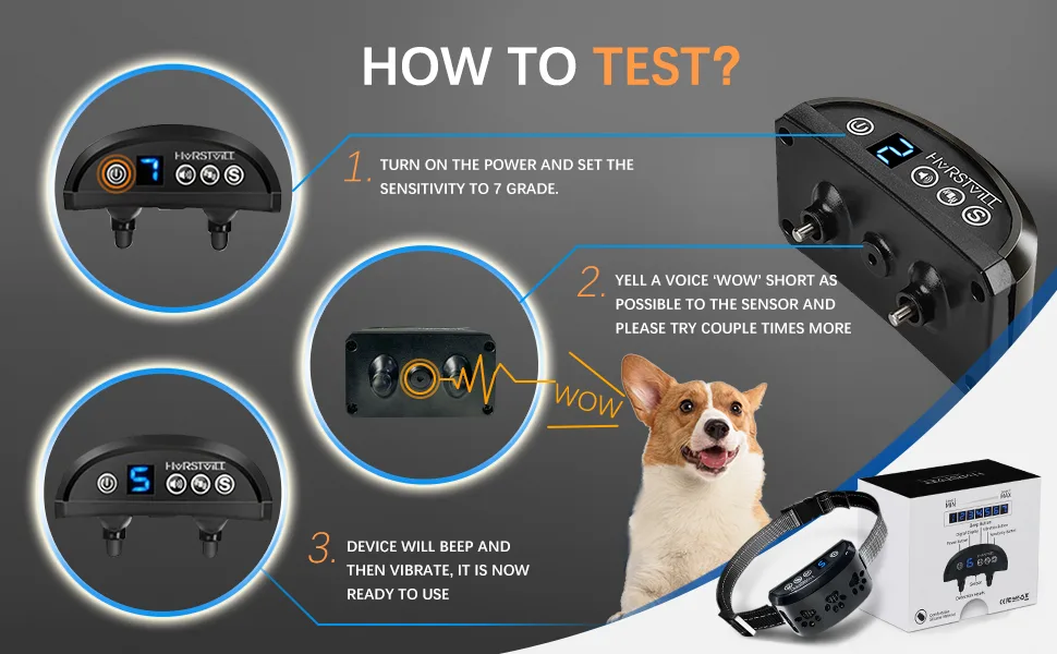 HVRSTVILL Advanced Bark Collar Anti Bark Collar for Small Medium Large Dogs Stop Barking Device - NO SHOCK Safely and Humane with Sound & Vibration Rechargeable and Adjustable Belt 7-55kg - Anti Bark Collar for Small Medium Large Dogs