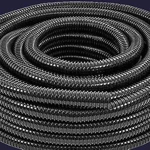 Love Aquatics 1.25 Inch (32mm) Black Corrugated Flexible Hose Fish Pond Pump Marine Flexi Pipe (5 Metre) - pipe