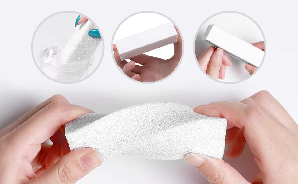 Ainkou 10pcs White Nail Buffer Block 4 Way Professional Nail Files and Buffer Nail Sanding Tools for Gel Natural Acrylic Nails - 10pcs nail buffer block