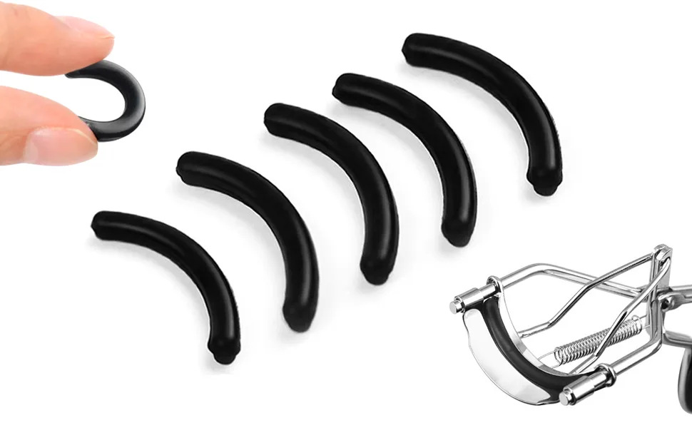 Ainkou 20pcs Universal Soft Silicone Eyelash Curler Replacement Pads Refill Pads for Eyelash Curler - Black - 20pcs eyelash curler replacement pads