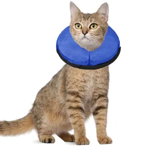 Emwel Pet Inflatable Collar for Dogs and Cats Comfy Dog Protective Cone for Recovery Inflatable Basic Dog Collars Medium M Blue - Size information