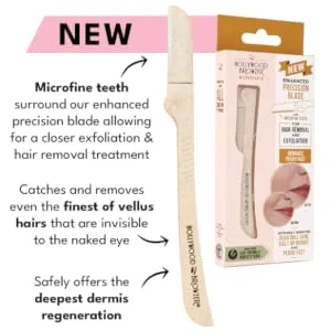 Hollywood Browzer Microplaner - Enhanced Precision - Microfine Precision Dermaplaning Tool - Eyebrow Shaping - Remove Unwanted Hair - Made of Eco-Friendly Wheatstraw - Pearl White - microplaner, dermaplaning, derma, exfoliating, hair removal