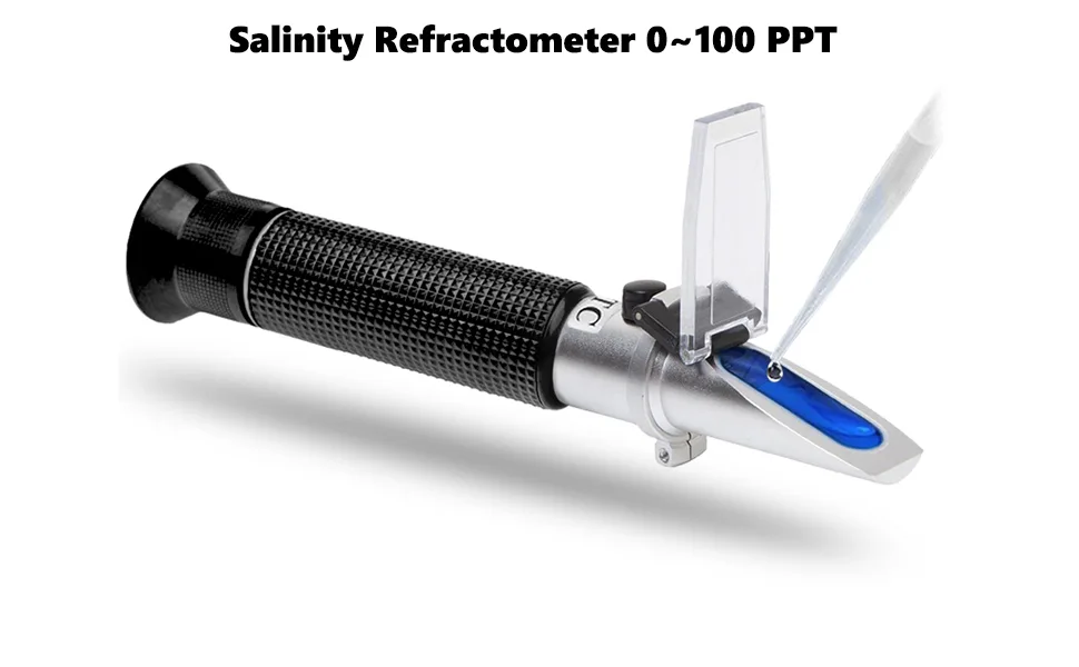 Retoteng Salinity Refractometer 0-100% Handheld Salinity Refractometer Dual Scale with ATC Function High Precision Digital Refractometer Suitable for Aquarium Marine Monitoring Saltwater Testing - product information 2