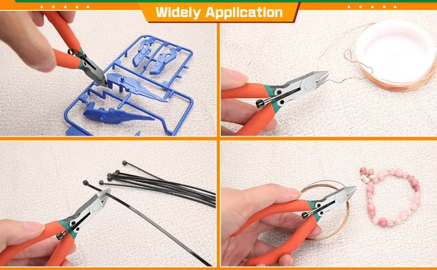 SPEEDWOX Wire Flush Cutters Electronic Model Sprue Wire Clippers Spring Loaded Ultra Sharp and Precision Side Cutting Pliers for Jewelry Making Crafting Floral Electrical Clean Cut Needs - product information 3
