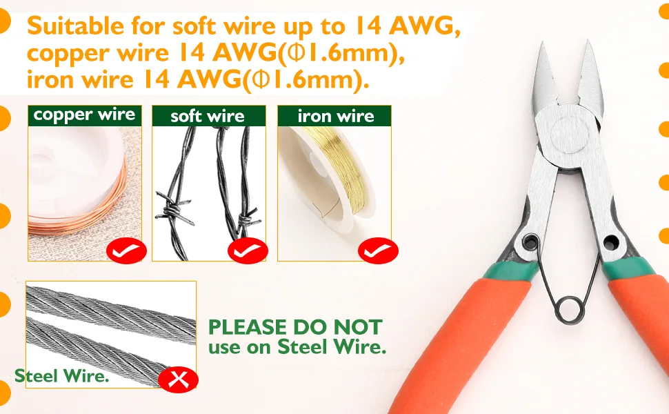 SPEEDWOX Wire Flush Cutters Electronic Model Sprue Wire Clippers Spring Loaded Ultra Sharp and Precision Side Cutting Pliers for Jewelry Making Crafting Floral Electrical Clean Cut Needs - product information 4