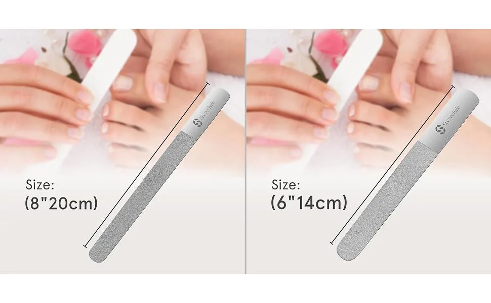 8" Nail File Diamond Deb/Dust Coated Coarse/Rough Toenail Files - Rough and Fine Sided Nail Files Podiatry Manicure Autoclavable (6") - Mian
