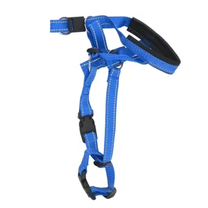 Dog Head Collar Dog Head Halter with Safety Strap Pet Headcollar Stops Pets From Pulling for Outdoor Walk (L) L Blue - product information 4