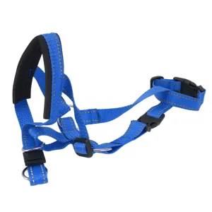 Dog Head Collar Dog Head Halter with Safety Strap Pet Headcollar Stops Pets From Pulling for Outdoor Walk (L) L Blue - product information 5